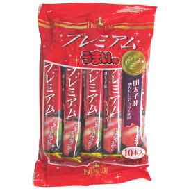 プレミアムうまい棒 明太子味 1袋（10本入）【駄菓子 通販 おやつ 子供会 景品 お祭り くじ引き 縁日】