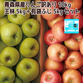 クール便込み！　青森県産　りんご10kgセット　王林5kg15-25玉程度、ふじ5kg15-25玉程度