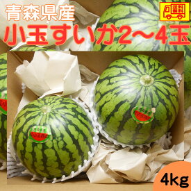 青森県産　小玉すいか2～4玉　4kg　送料無料！