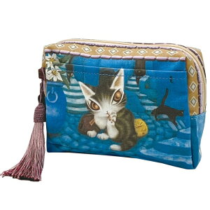 ダヤン ポーチ わちふぃーるど 青い街 ティッシュポーチ レディース 猫 猫柄 ねこ ネコ 猫のダヤン ブランド かわいい グッズ 猫好き ダヤングッズ 誕生日 ギフト プレゼント 公式