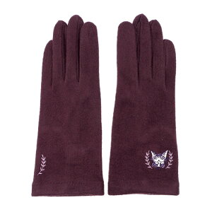 ダヤン 手ぶくろ わちふぃーるど レディース手袋 ほおづえWF (黒/葡萄) レディース スマホ対応 防寒 温かい おしゃれ 猫 猫柄 ねこ ネコ ブランド かわいい スマートフォン 猫好き 猫のダヤ