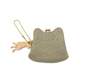 aoneco ポーチ アオネコ マイクロがま口ポーチ(グレージュ/ブルーグリーン/チャコールグレー)本革 レディース 小物入れ 小銭入れ 猫 猫柄 ねこ ネコ 保護猫 支援 寄付チケット かわいい グ