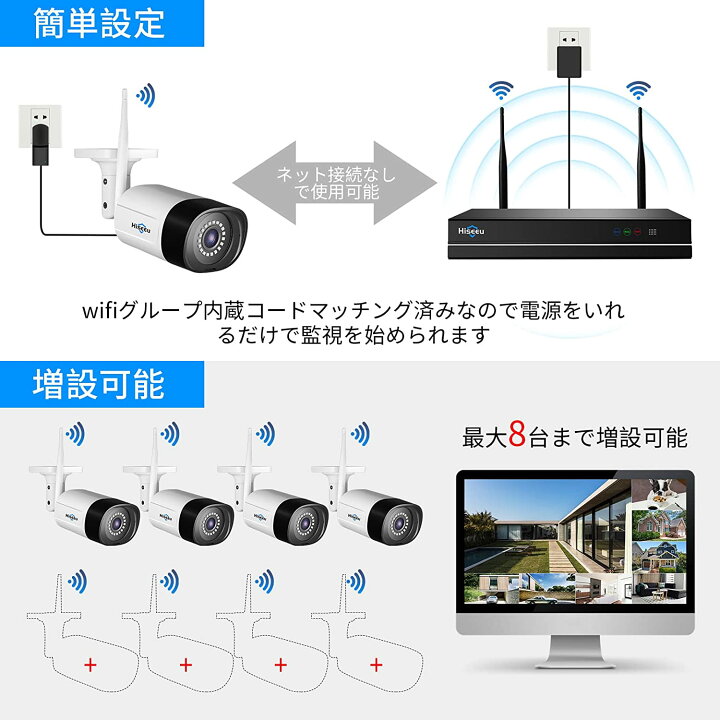 楽天市場】【500万画素・双方向の音声】防犯カメラ ワイヤレス 一体型 