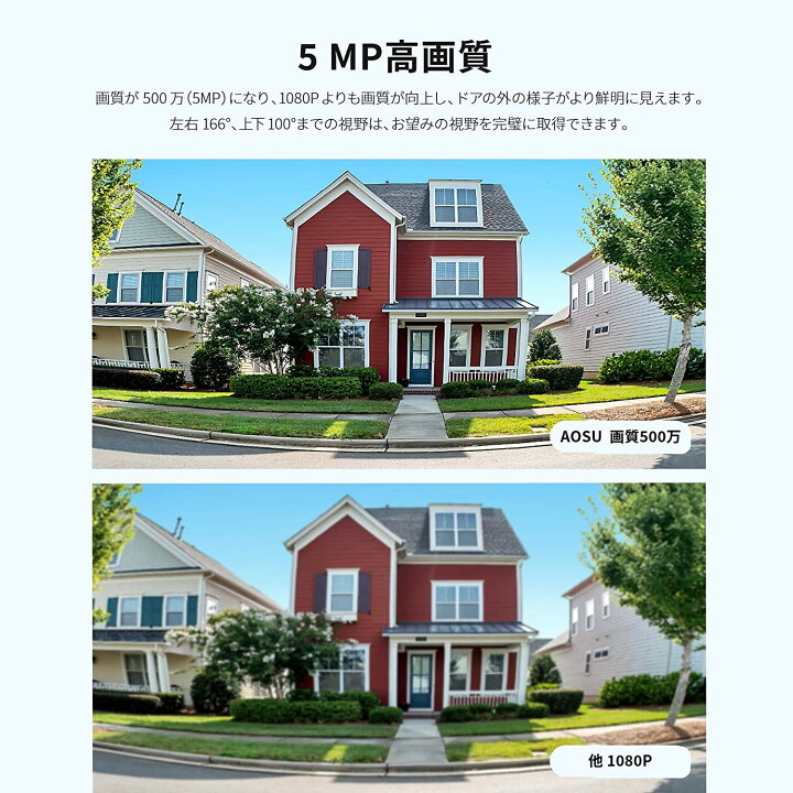 楽天市場】AOSU 5MP画質 インターホン ワイヤレス( 2.4/5 GHz WiFi 