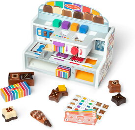メリッサ＆ダグ 木製 チョコレート工場 ごっこ遊びセット おままごと キャンディメーカー 知育玩具 3歳以上 FSC認証 プレゼント ギフト ごっこ遊び ままごと おもちゃ 誕生日 クリスマス 女の子 男の子 【並行輸入品】Melissa & Doug Wooden Chocolate Factory Pretend Play