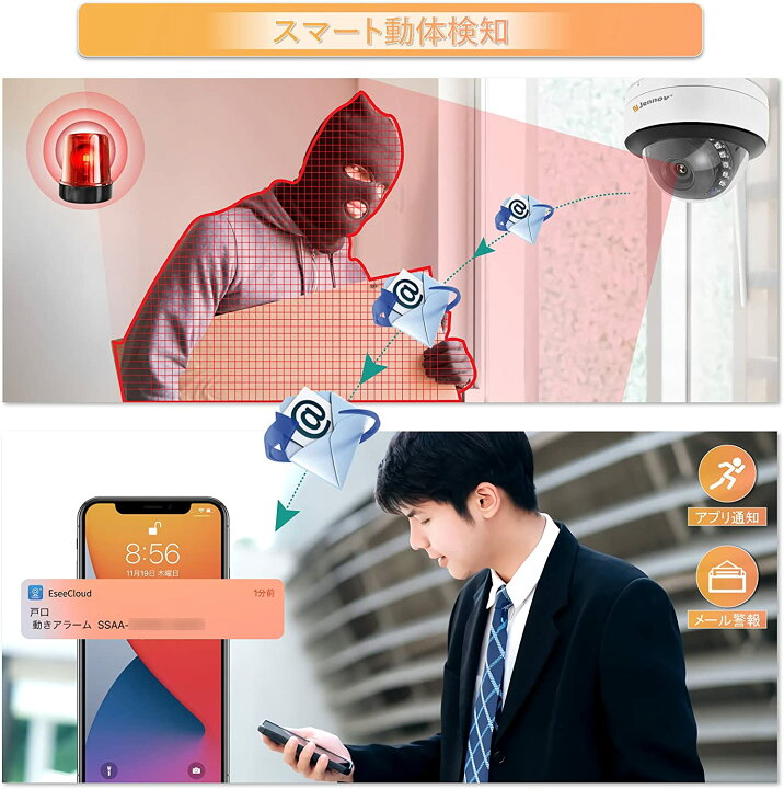 楽天市場】防犯カメラ 室内 ワイヤレス モニター付き 500万画素 監視 