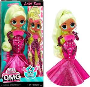 ysAiz LOL TvCYI OMG fBfB[o LOL GI[G ւ l` ̎q  ߋt@bV h[ LOL Surprise OMG Lady Diva Fashion Doll with Multiple Surprises Including Transformi