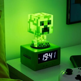 【並行輸入品】 マインクラフト 目覚まし時計 マイクラ クリーパー アラーム デジタル目覚まし時計 スヌーズ ゲーム中のBGMサウンド Paladone