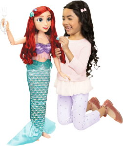ysAiz fBYj[ AG rbO TCY h[ 80cm l` 傫  vZX  Disney Princess Ariel Doll Playdate 32h Tall & Poseable, My Size Articulated Doll in Mermaid Outfit, Comes with Dingle