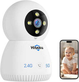 【2.4 Ghz/5Ghz両方に対応可能】ネットワークカメラ IPカメラ PTZ 500万画素 アレクサ - Alexa 屋内 カメラ（暗視撮影 ）（双方向音声）（動体検知）家庭監視ベビー/ペット/高齢者見守りWiFi 屋内ワイヤレス防犯カメラ(2.4 Ghz WiFi対応，5Ghz対応不可)