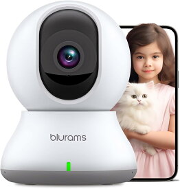 【2.4と5GhzWiFi対応・300万画素】見守りカメラ 防犯カメラ ペットカメラ blurams モーション/音声/人体検知 自動追尾 PTZカメラ 警報通知 双方向会話 赤外線暗視 遠隔操作 常時録画 みまもりカメラ 監視カメラ ペット/赤ちゃん/高齢者介護カメラ 室内/玄関/店用