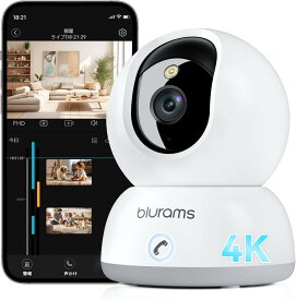 【800万画素・ワンタッチコール・5G/2.4G WiFi対応】ペットカメラ 見守りカメラ 4K 室内カメラ blurams AI動体検知 カラーナイトビジョン 双方向通話 PTZ遠隔操作 家族共有 自動追尾 防犯カメラ ペットモニター 高齢者介護カメラ 家庭用/店舗 監視カメラ SDカード/クラウド
