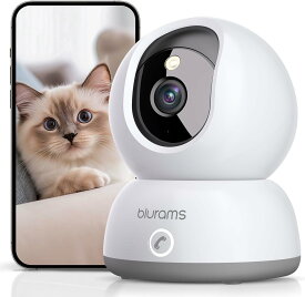 【Alexa対応・ワンタッチコール機能】ペットカメラ 見守りカメラ 防犯カメラ 室内 blurams 300万画素 フルカラー暗視 ペットモニター サウンド/人体/モーション検知 自動追跡 PTZ機能 監視カメラ ベビーモニター ホームカメラ 24時間常時録画 無制限カメラ追加 2.4GHz/5GHz