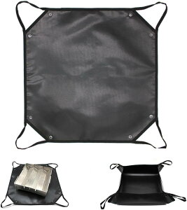 焚き火シート スパッタシート 薪バッグ チクチクしない ブラック 黒 耐熱 耐火 防炎 防火 キャンプ 芝生保護 焚き火台シート 50×50CM