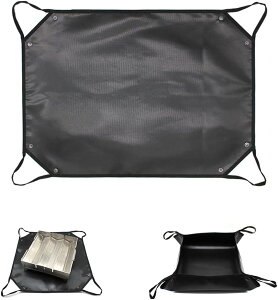 焚き火シート スパッタシート 薪バッグ チクチクしない ブラック 黒 耐熱 耐火 防炎 防火 キャンプ 芝生保護 焚き火台シート 80×50CM