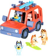 ブルーイ ヒーラー ファミリー 4WDファミリーカー 幼児用おもちゃの車 フィギュア4体、サーフボード、ス…