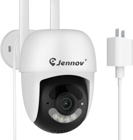Jennov 防犯カメラ 屋外 wifi 2K IP66防水 自動追尾 360度広角撮影 2.4GHz/5Ghz対応 監視カメラ 屋外 夜間カラー暗視 人感センサー 投光威嚇 Alexa対応 屋外防犯カメラ 24時間録画 SDカード/クラウド保存 ネットワークカメラ スマホ連動 iPhone対応 遠隔操作 双方向通話