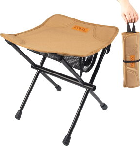 KVASS アウトドアチェア 折りたたみ椅子 コンパクト 持ち運び 折り畳み 椅子 チェア アルミ 超軽量 耐荷重100kg 一体型収納袋 収納簡単 小さい イス ミニチェア 登山 釣り キャンプ レジャー 運