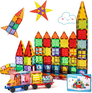 HannaBlock 110 Pcs マグネットブロック 磁石 おもちゃ 子供 知育玩具 磁石ブロック マグネット おもちゃ 誕生日プレゼント クリスマス ギフト 贈り物