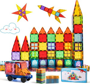 HannaBlock 80 Pcs マグネットブロック 磁石おもちゃ 子供 知育玩具 磁石ブロック マグネットおもちゃ 誕生日プレゼント クリスマス ギフト 贈り物