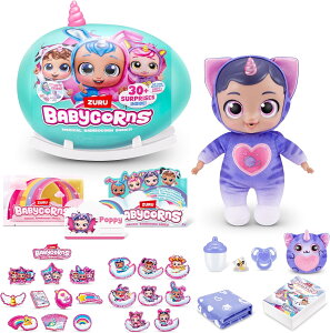 Babycorns インタラクティブ ベビードール シリーズ1 ラージ 子猫 ZURU製 光る&しゃべる サプライズトイ お世話ドール ギフトに最適 おもちゃ ごっこ遊び ままごと おもちゃ 誕生日 クリスマス