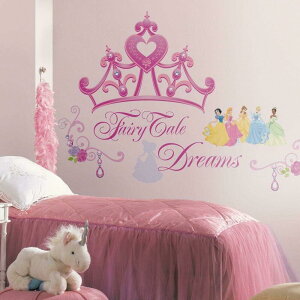 RoomMates �f�B�Y�j�[�v�����Z�X �E�H�[�� �V�[�� �X�e�b�J�[ �\���Ă͂����� �ǃf�R �������V�� �܂܂��� �������� �a���� �N���X�}�X ���̎q �j�̎q�y���s�A���i�zDisney Princess Crown Giant Peel and