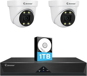 JENNOV �h�ƃJ���� ���O 800����f poe �L�� 2��Z�b�g �h�[�� 1TBhdd���� �펞�^�� ��ԃJ���[�B�e �Ď��J���� �o�����ʘb IP67�h�� �d���s�v �����Ή� �ƒ�p �X�}�z�A�� �p�\�R�� ���u���� TSeye��