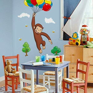 ysAiz EH[XebJ[ ̃W[W ǎ rbOTCY q RoomMates rmk1082gm Curious George Peel & Stick Giant Wall Decal