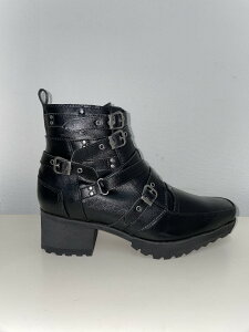 YOSUKE U.S.A(ヨースケ)ロックテイストクロスベルトデザイン厚底ショートブーツ メンズヒールブーツ(2608030) ヒール6cm