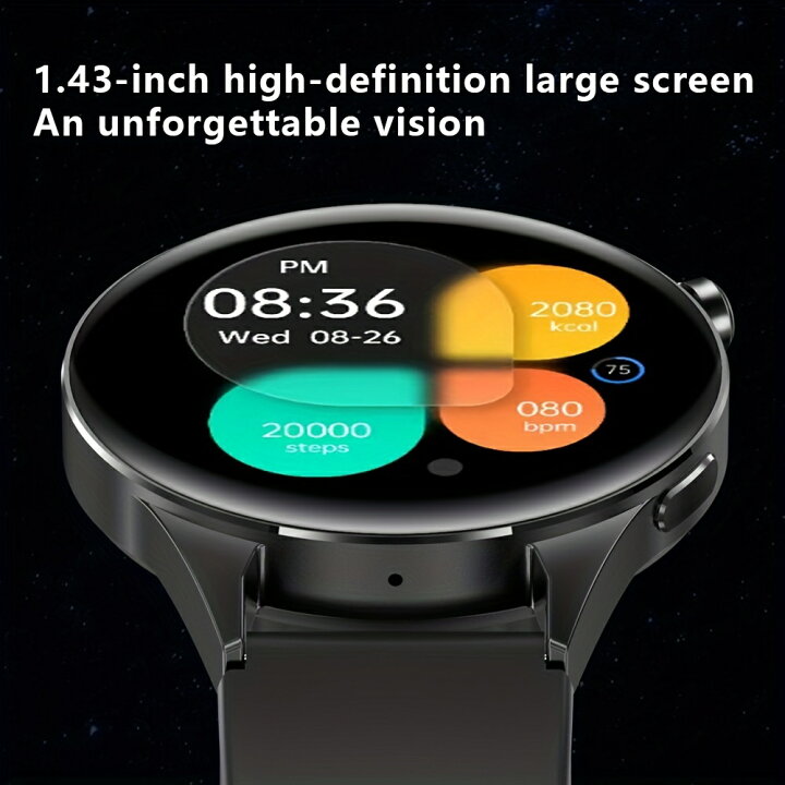 楽天市場】スマートウォッチ 常時表示 1.43インチ大画面 HD タッチ 
