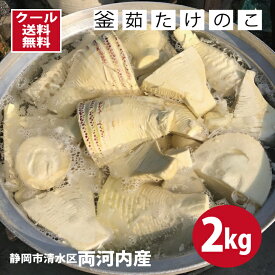 【2026年 3/15 10時～予約開始　限定40箱】 堀りたて 釜茹で たけのこ 茹でタケノコ1kg×2（計 2kg) 絶対おいしい（静岡市清水区両河内産）掘りたてを速攻釜茹で！ お刺身で！ タケノコご飯に 筍の煮物に 春しか味わえない 柔らかいたけのこ クール便送料無料