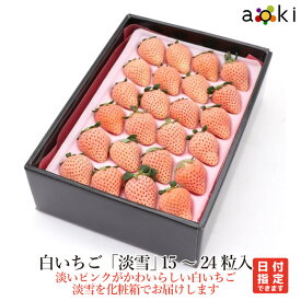 【当日発送可】白いちご「淡雪」 15～24粒入[白いちご　淡雪]RC イチゴ 苺 送料込 果物詰め合わせ 　ひな祭り　お歳暮 御歳暮 冬ギフト 誕生日 プレゼント 御祝 内祝 入学祝 結婚 御見舞 快気祝 くだもの 旬の果物 プレゼント 引越し祝 御供 熨斗対応 のし対応