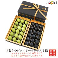 【当日発送OK】フルーツジュエリーボックスぶどう（シャインマスカット 赤黒ぶどう）2段 アオキフルーツ …