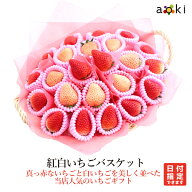 【当日発送可】紅白いちごセット　バスケット入り[いちご　白いちご]RC イチゴ 苺 送料込 果物詰め合わせ…