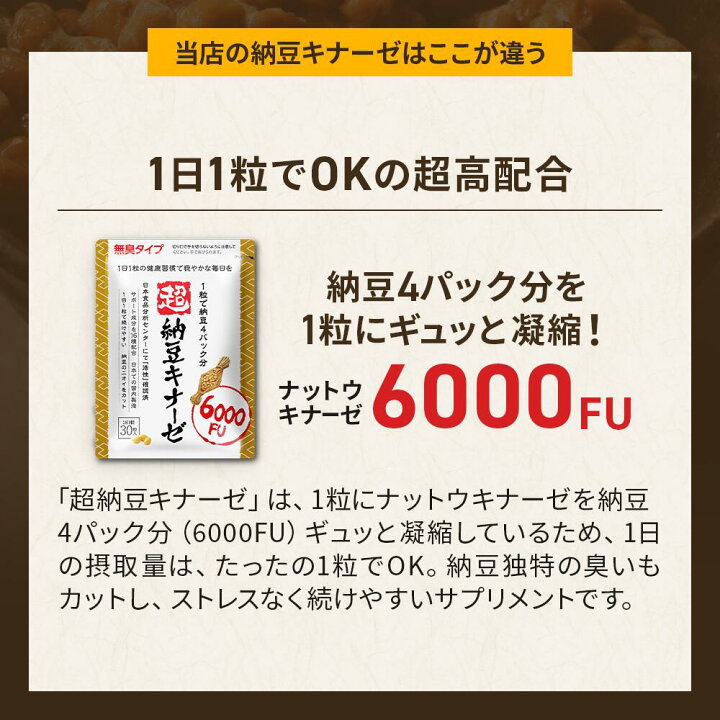 楽天市場】【6000fu 超配合】超 納豆キナーゼ 納豆 納豆菌 