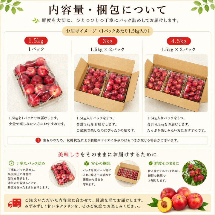 楽天市場】ネクタリン 家庭用 1.5kg 3kg 4.5kg予約 長野県産 送料無料 