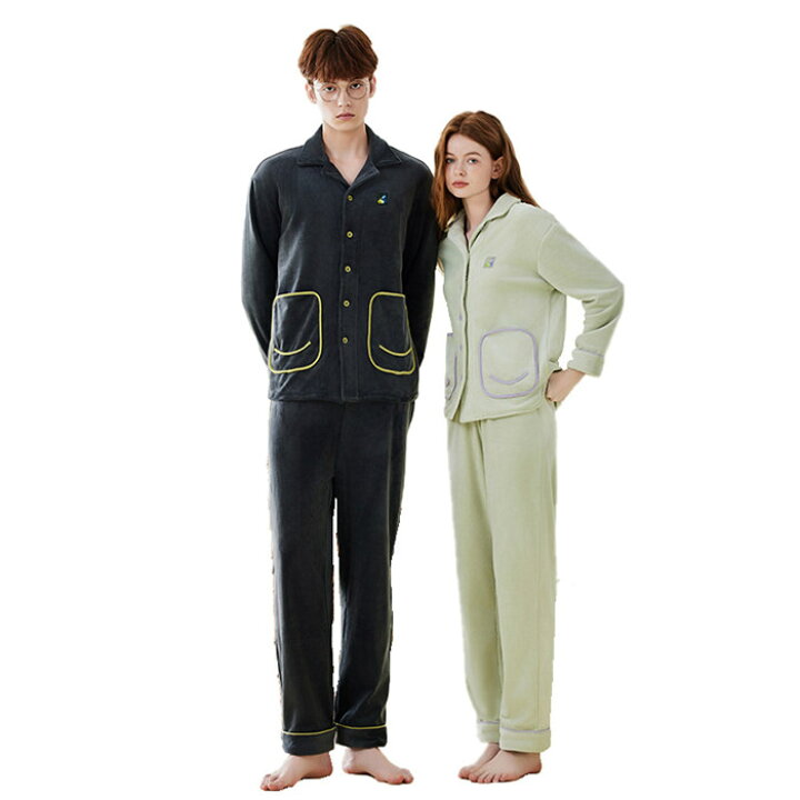 楽天市場】ペア パジャマ 冬 もこもこ 男 女 セット カップル ペア 