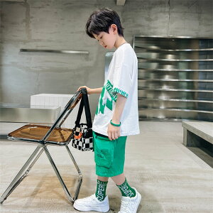 【時間限定10%OFF】子供服 男の子 セットアップ 夏 男の子 ジャージ キッズ 韓国子供服 上下セット 2点セット コットン 半袖 Tシャツ パンツ ベビー服 男児 おしゃれ 通学着 通園着 新品