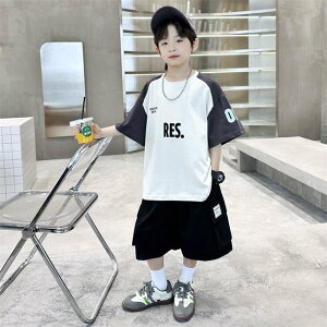 【時間限定10%OFF】子供服 男の子 セットアップ 夏 男の子 ジャージ キッズ 韓国子供服 上下セット 2点セット コットン 半袖 Tシャツ パンツ ベビー服 男児 おしゃれ 通学着 通園着 新品