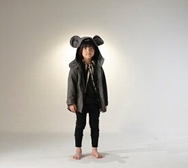 【定番/秋冬】arkakama【アルカカマ】MOUSE COAT (D.GREY) モッズコート（フーディー切り離し可）（S(2-3y)～L(6-7y)）ako00017a［セール除外品］［送料込］