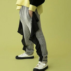 【2021秋冬】folk made 【フォークメイド】frilled rib stitch pants フリルステッチパンツ（90～140/3サイズ）f21aw-030