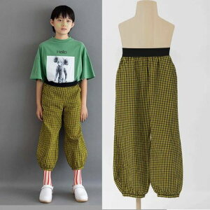y2023tāzfolk made ytH[NChzyellow gingham pants MK`FbNpci90`155/4TCYjf23ss-033