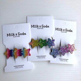 【Milk & Soda】milk&soda HAIR CLIP トリプル キラキラ GLITTER STAR （3色）mxs_hc375