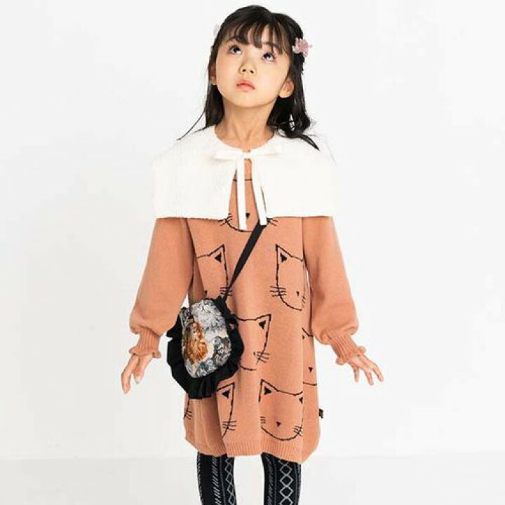 楽天市場】【2022秋冬】nino【ニノ】KNIT ねこ顔ジャガード ワンピース 
