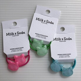【通年】Milk & Soda【ミルク&ソーダ】 MEOW HAIR TIE ヘアゴム CAT ネコ（3色）（F（baby/kids））