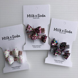 【通年】Milk & Soda【ミルク&ソーダ】MAGGIE HAIR CLIP ヘアクリップ リボン （3色）（F（baby/kids））