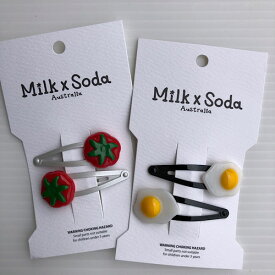 【通年】Milk & Soda【ミルク&ソーダ】FOODIE HAIR CLIP ヘアクリップ フード （2色）（F（baby/kids））