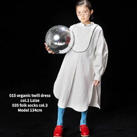 【2022秋冬】folk made 【フォークメイド】Organic Twill Dress　ワンピース（90～155/4サイズ）f22aw-015
