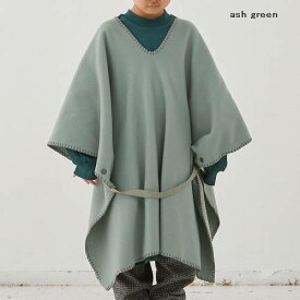 【2022秋冬】MOUN TEN.【マウンテン】eco fleece poncho　ブランケットステッチ ポンチョ（2色）（95～140/2サイズ）22w-ma50-1225