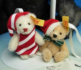 【即納】シュタイフ テディベア Steiff ぬいぐるみ 定番品 テディベア 8cm モヘア製 クリスマスオーナメント 2種類